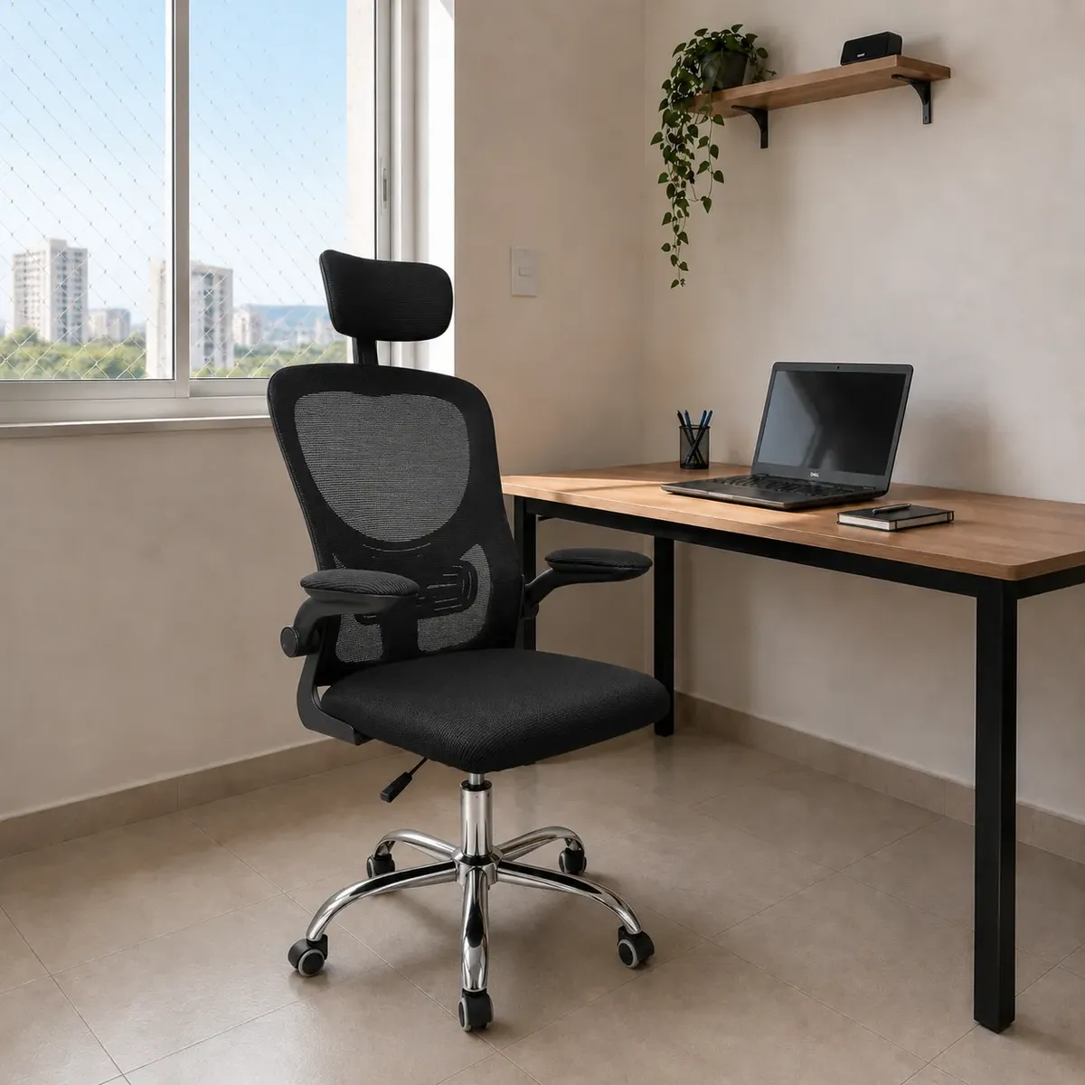 Cadeira de escritório ergonômica Ravena preta